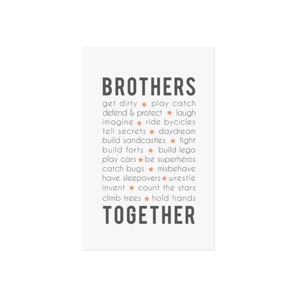 Brothers Orange & Grey A3 Fine Art Posters - Image 2