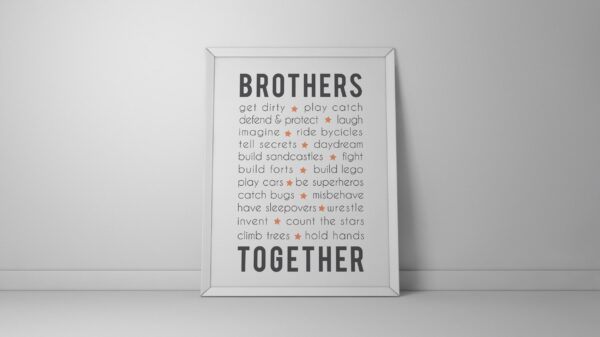 Brothers Orange & Grey A3 Fine Art Posters - Image 3