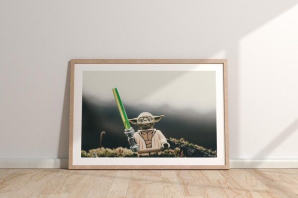 LEGO Yoda at Large Print - Star Wars Wall Art Print (A3, A4, A5)