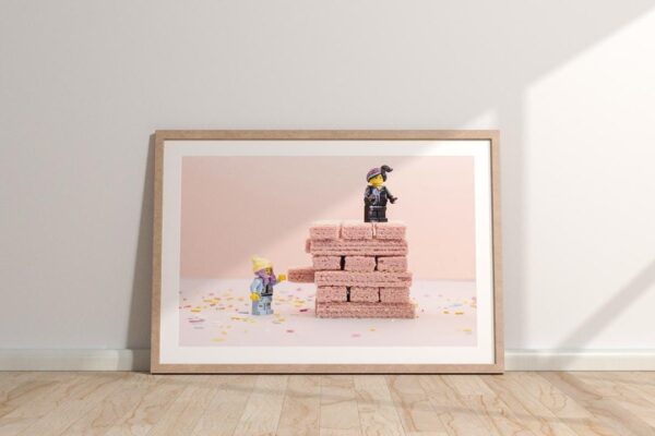 LEGO Jenga and Pink Wafer Photo Print | Premium Quality Professional Paper