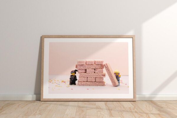 LEGO Character Jenga and Pink Wafer Print  | Premium Quality Professional Print