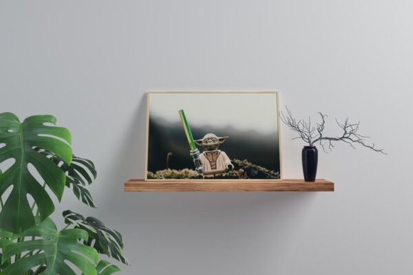 LEGO Yoda at Large Print - Star Wars Wall Art Print (A3, A4, A5) - Image 2