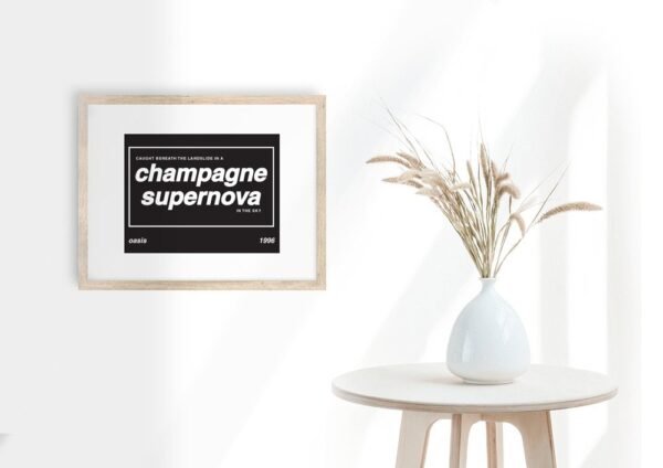 Oasis "Champagne Supernova" Lyric Art Print - Image 2