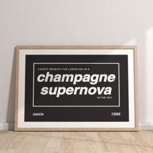 Oasis "Champagne Supernova" Lyric Art Print