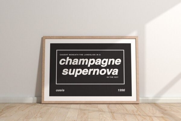Oasis "Champagne Supernova" Lyric Art Print