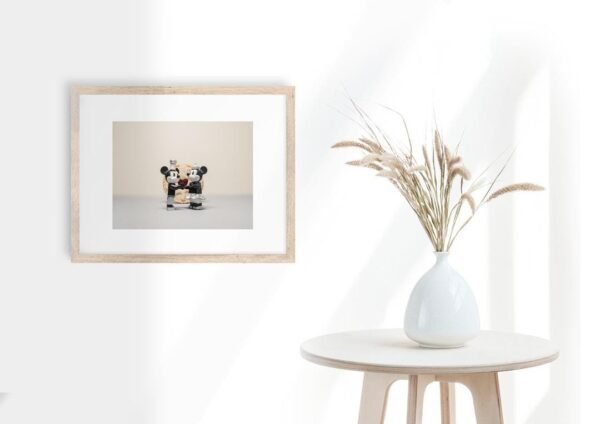LEGO Mickey and Minnie Mouse It Must Be Love Print - Romantic Wall Art Print (A3, A4, A5) - Image 2