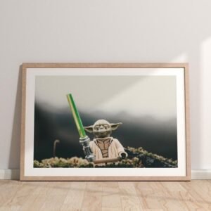 LEGO Yoda at Large Print - Star Wars Wall Art Print (A3, A4, A5)