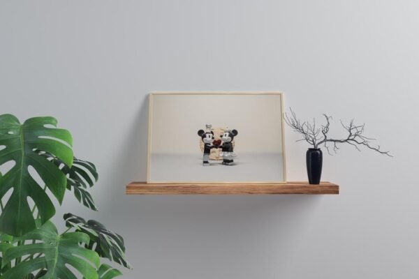 LEGO Mickey and Minnie Mouse It Must Be Love Print - Romantic Wall Art Print (A3, A4, A5) - Image 3