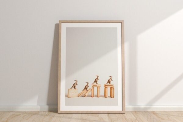 Mischievous Dinos – Quirky Dinosaur Art Print | A3, A4, A5 | Fun Minimalist Wall Art for Home or Office Decor